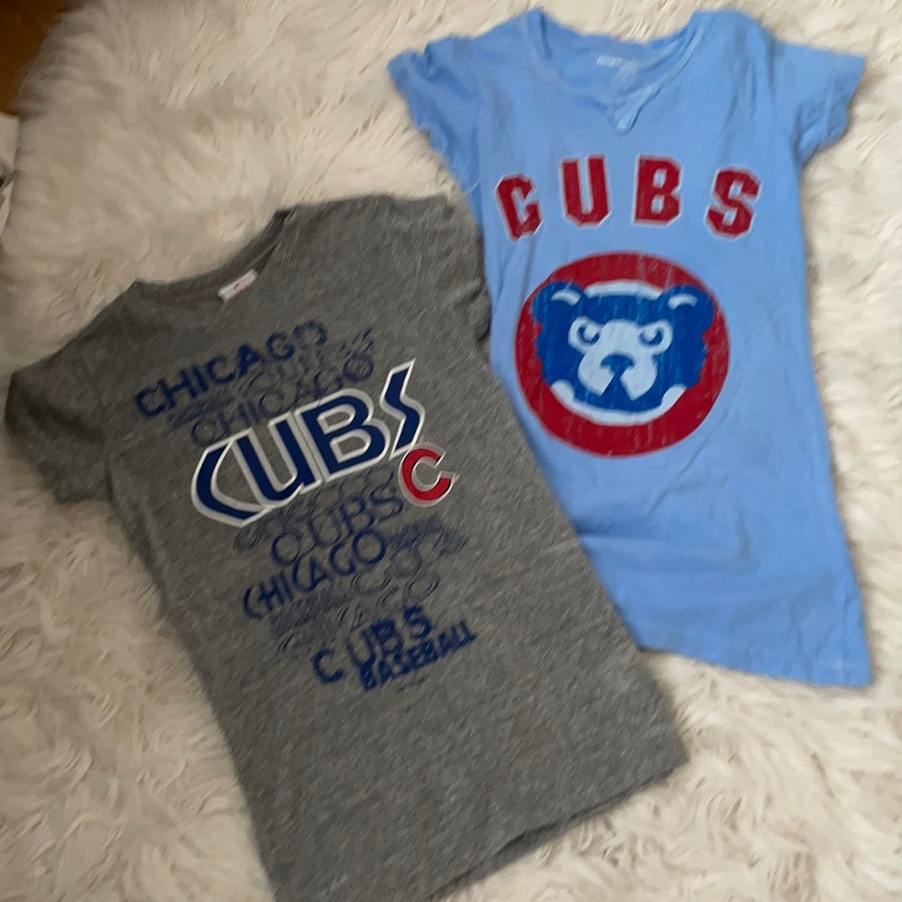 NWT Chicago Cubs baseball 2  tshirts. Small blue & silver metallic